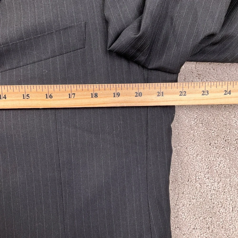Canali Blazer Mens 42R Blue Black Pinstripe Career Wool‎ Suit Italian Jacket